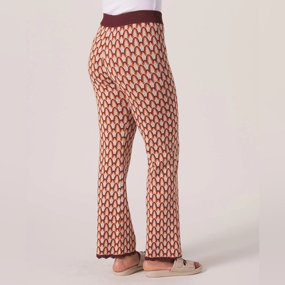 The Normal Brand Marilyn Knit Straight Leg Pant Brown Cream size Large - Picture 2 of 15